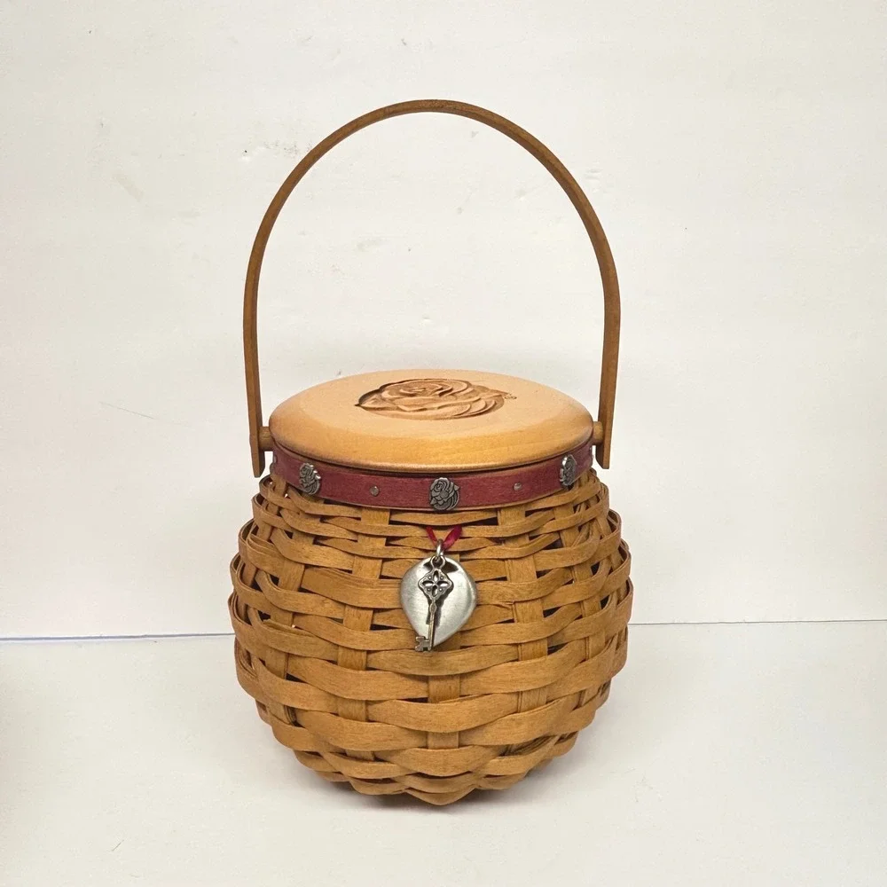 Vintage Longaberger Basket Lid Tournament of Roses Pasadena Floral Liner 2004